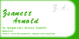 zsanett arnold business card